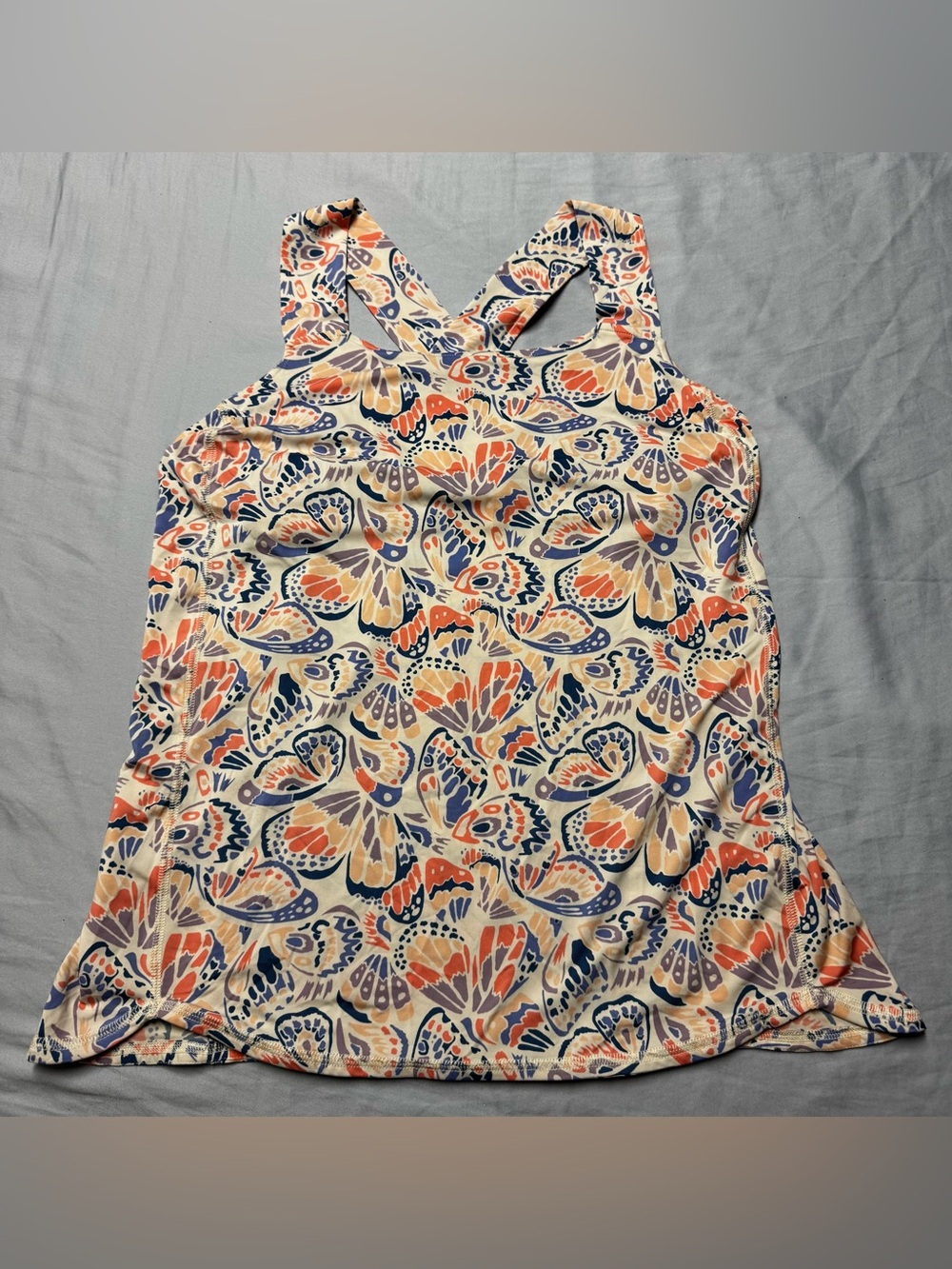 Duluth Women’s Racerback Printed Tank Top - Cream & Coral Floral